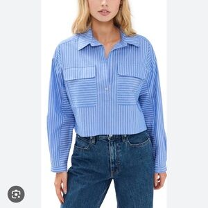 Apiece Apart Blue Striped Women's Top